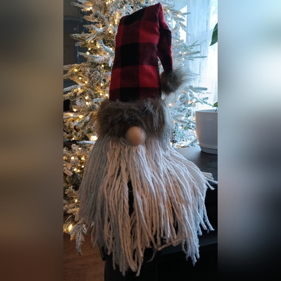 Other - Holiday Gnome with Plaid & Faux Fur Trim Hat